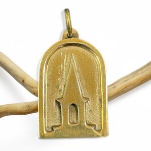 Rare JEEP COLLINS Retired The Steeple Church Pendant, Charm Solid Brass